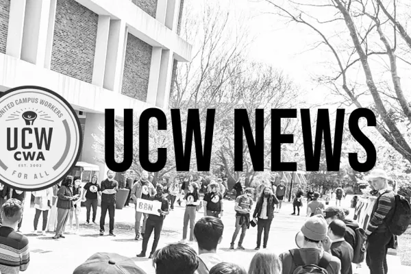 feature image of UCW logo and rally photo